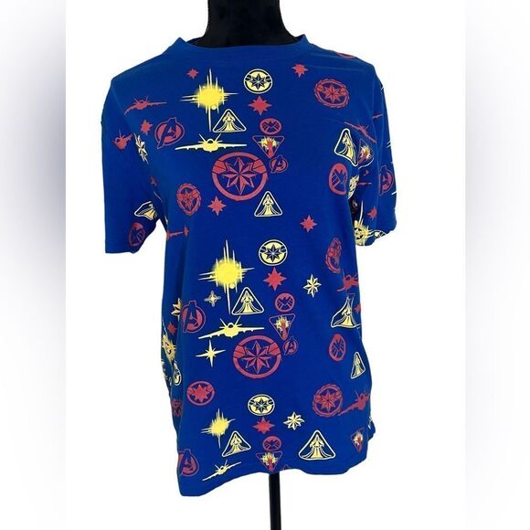MARVEL CAPTAIN MARVEL BLUE AVENGER MENS TEE IN BLUE SIZE MEDIUM *Marvel Fans! - Picture 8 of 9